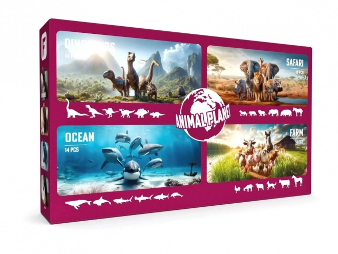 Mega Set Faunica Animal Planet: Dinosaurier, Safari, Ozean, Bauernhof