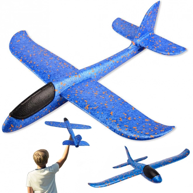 Styropor Segelflugzeug Wurfgleiter Groß 47cm Blau