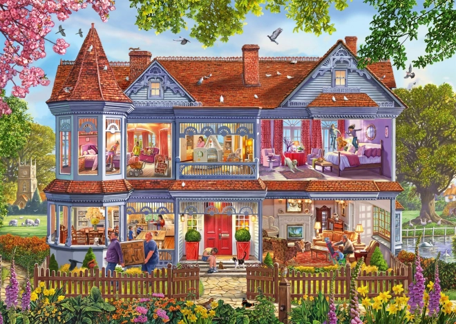 Schmidt Puzzle Haus im Frühling 1000 Teile