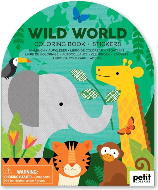 Malbuch mit Stickern – Wildtiere Petit Collage