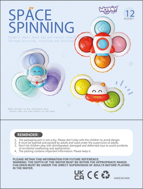 Woopie Baby Spinner Sensorikspielzeug Rakete Alien Ufo 3 Stück