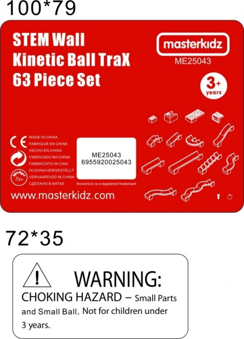 Masterkidz Konstruktionsset Kugelbahn für STEM-Tafel 63 Teile