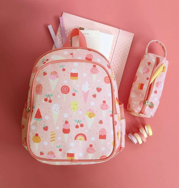 Kinderrucksack mit Eiscreme-Motiv