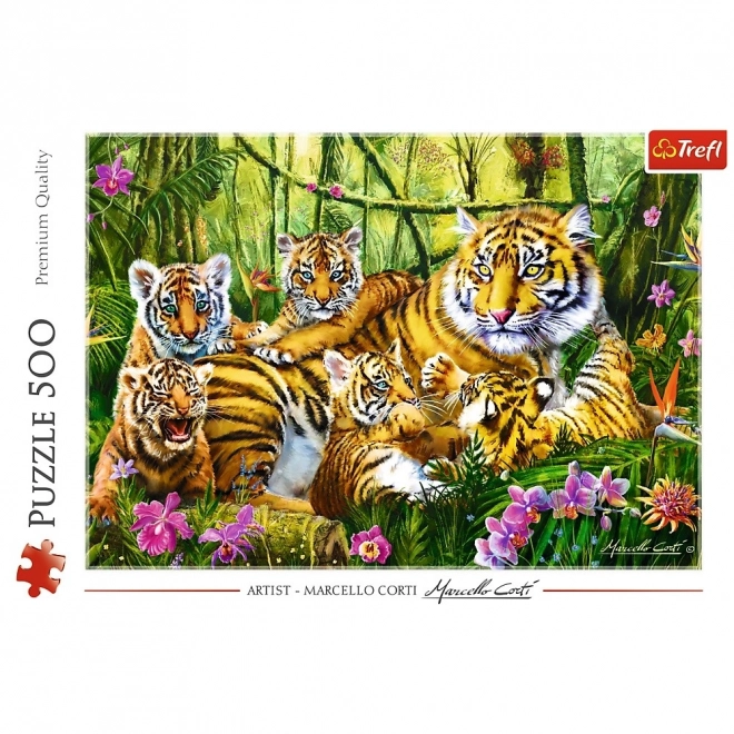 Puzzle 500 Teile - Tigerfamilie