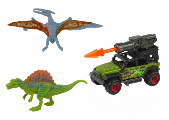 Dinosaurier-Figuren-Set mit Raketenfahrzeug