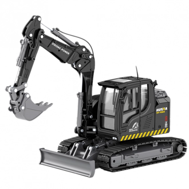 Metall Kettenbagger mit Bulldozer Huina schwarz 1:50
