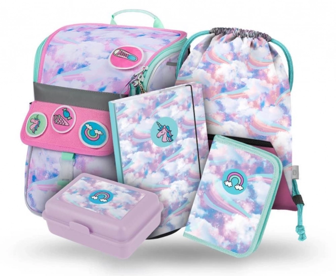 Baagl Schulrucksack Set Himmel Kreativ