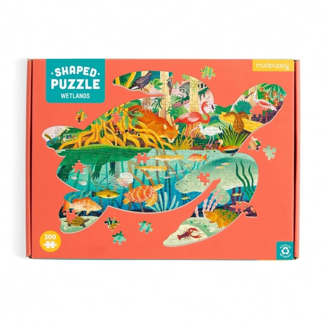 Turtle Shape Puzzle Mokřady 300 Teile von Mudpuppy