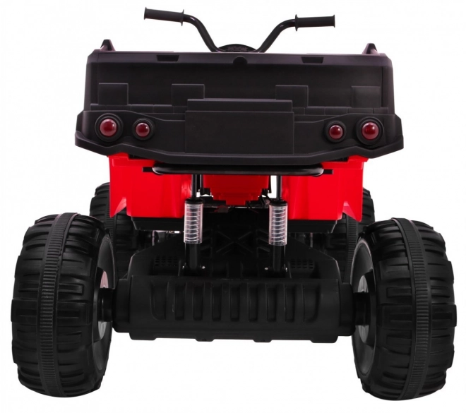 Quad XL mit Batterie ATV für Kinder Rot + 4x4 Antrieb + Gepäckträger + Sanftanlauf + EVA + LED Audio