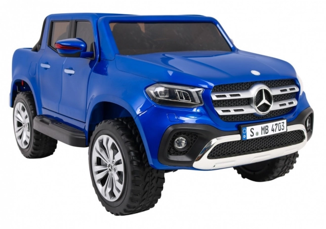 Mercedes Benz Klasse X für Kinder Blaue Farbe + Fernbedienung + 4x4 + MP4 + Gepäckträger + EVA