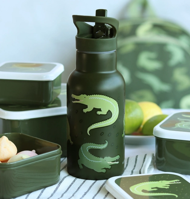 A Little Lovely Company Trinkflasche aus Edelstahl 500 ml – Krokodil