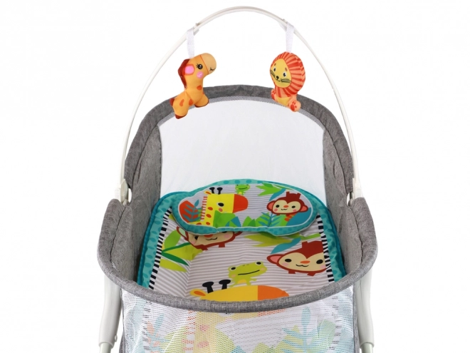 Multifunktionales Babywippe 2in1 mit Spielmatte und Vibrationen - Grau