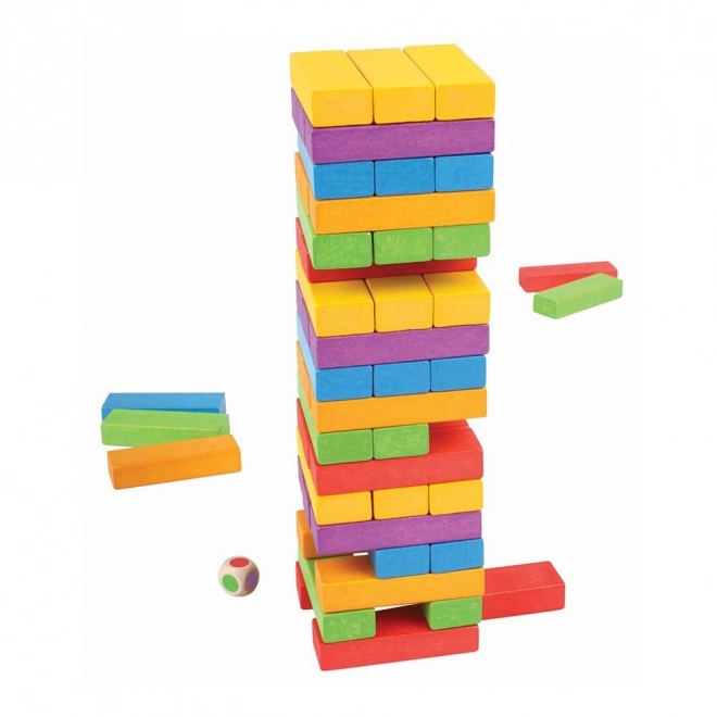 Bunte Jenga Holzspiel von Bigjigs Toys