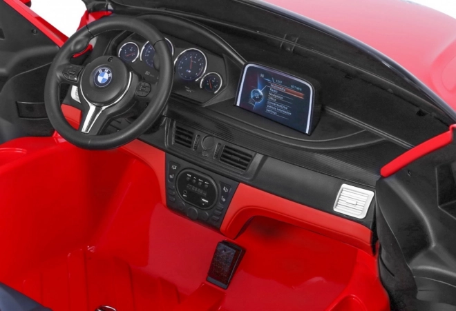 BMW X6M XXL pro 2 Kinder Rot + Fernbedienung + Ökoleder + Sicherheitsgurte + Langsamer Start + MP3 USB + LED-Leuchte