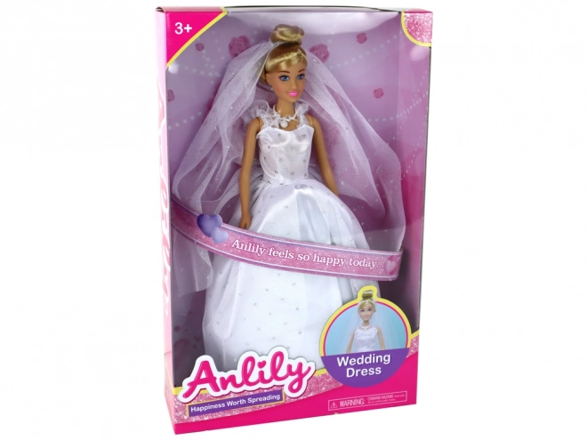 Anlily Brautpuppe mit weißem Hochzeitskleid