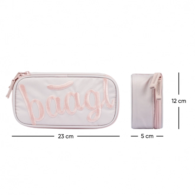 Baagl 3-teiliges Set Core Creamy: Rucksack, Federmäppchen, Beutel