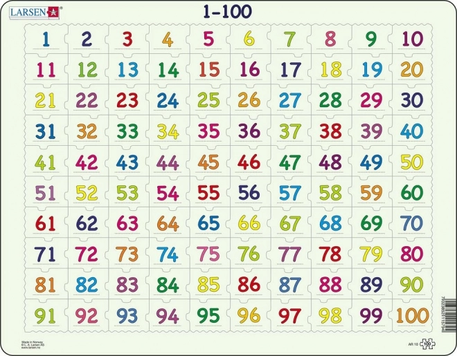 Larsen Lernpuzzle Zählen bis 100 - 100 Teile