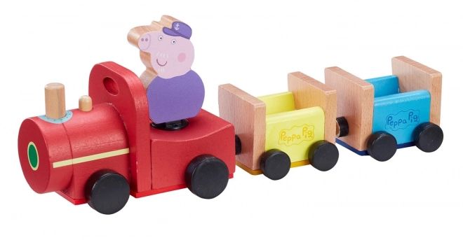 Holzeisenbahn mit Figur Peppa Wutz