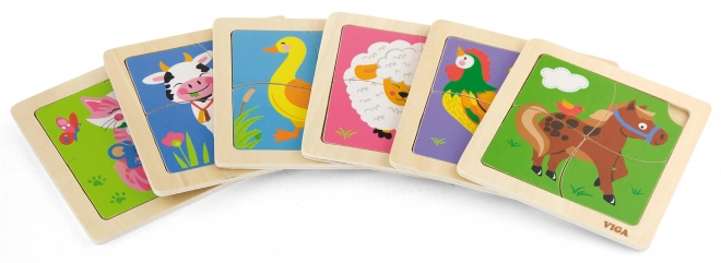 Viga lernpuzzle mit Ente aus Holz