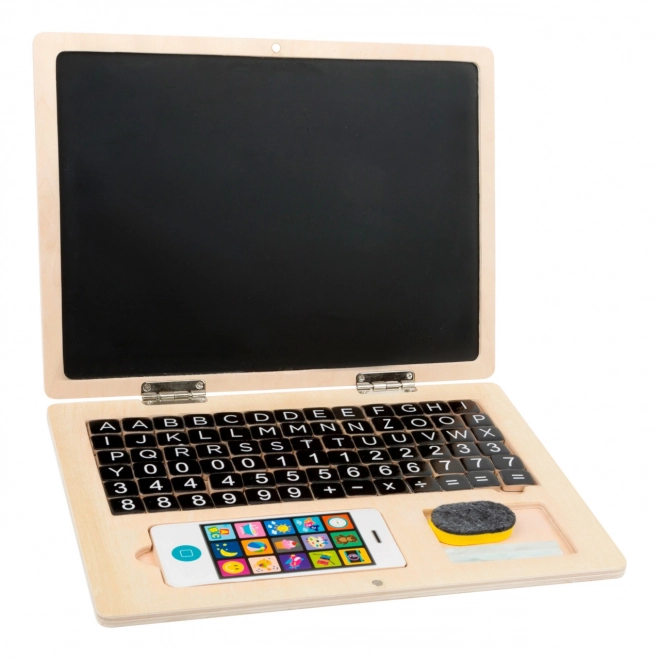 Kleiner Fuß Holzspielzeug Magnetischer Laptop