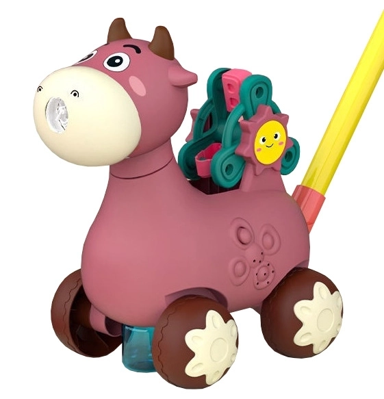 Lauflernwagen Kuh Rosa mit Sound und Seifenblasen
