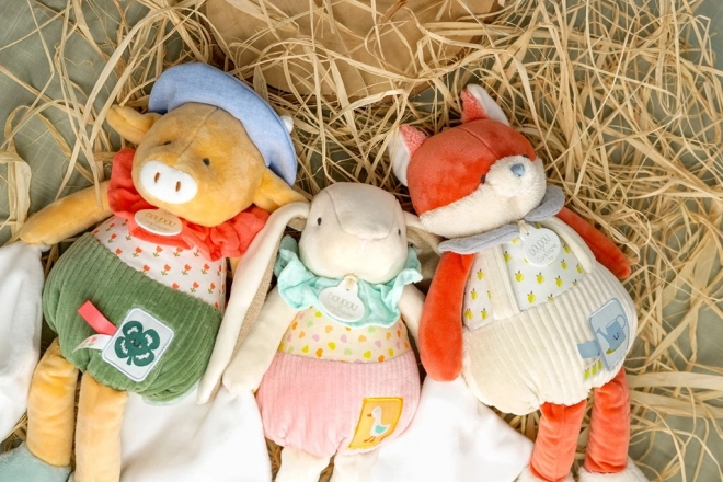 Doudou Geschenkset Rosa Kaninchen Ciboulette mit Decke