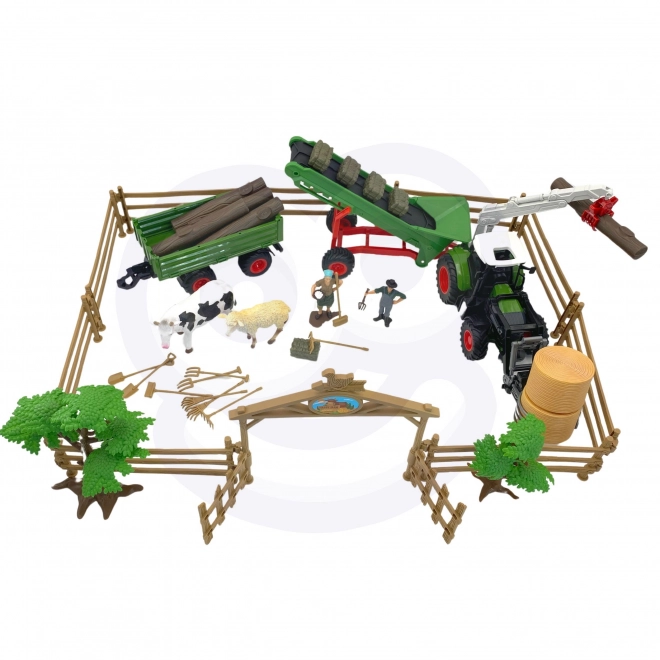 Woopie Bauernhof-Spielset mit Traktor und Anhänger