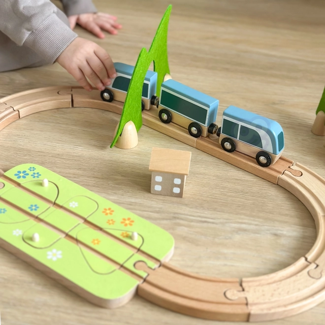 Klassische Welt Holz-Eisenbahnset mit Formen-Sortierer