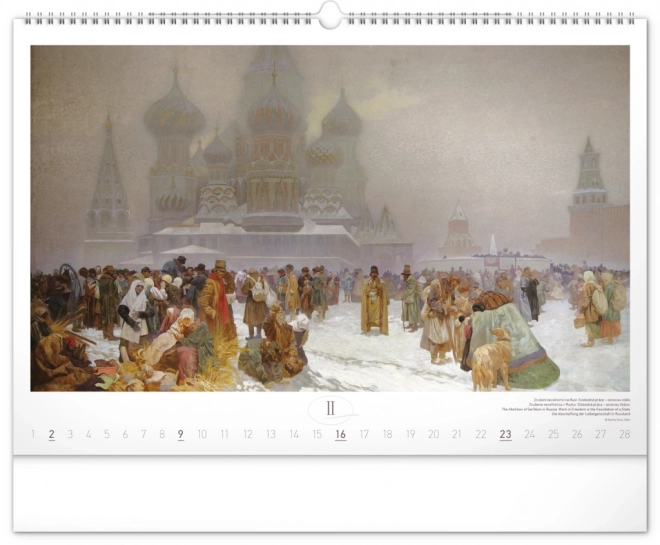 Notique Wandkalender Slawische Epoche – Alfons Mucha 2025