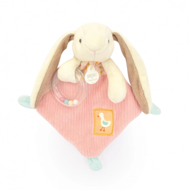 Doudou Geschenkset Rosa Hase Ciboulette mit Rassel