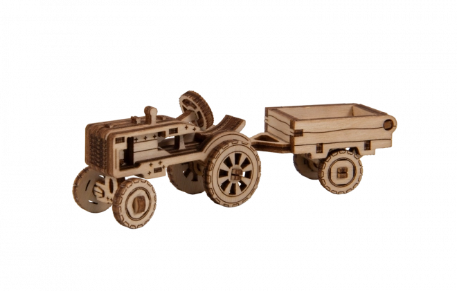 Holzpuzzle 3D Traktor mit Anhänger