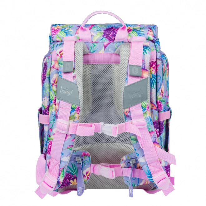 Baagl 3-teiliges Set Airy Kolibri: Rucksack, Federmäppchen, Beutel