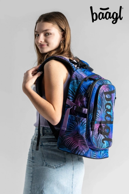 BAAGL 3 SET Core Palm: Rucksack, Mäppchen, Beutel