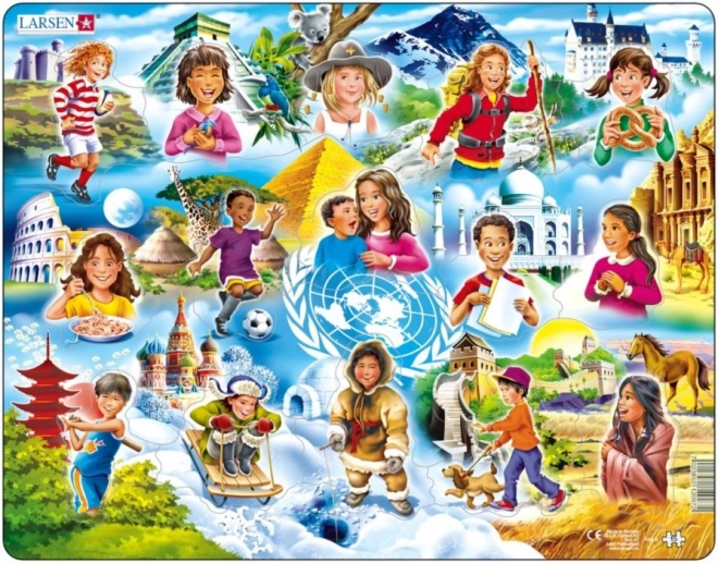 Larsen Puzzle Kinder der Welt 15 Teile