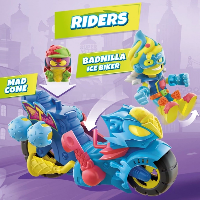 Superthings Spielfigur Superschnelles Motorrad Turbo Ice