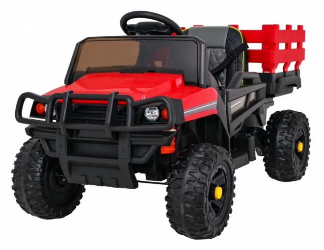 Kinder Bauernhof-Pick-up rot + Fernbedienung + Gepäckwagen + Schaufel + EVA + MP3 LED