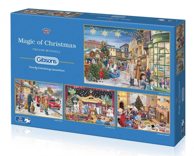 Gibsons Puzzle Magie von Weihnachten 4x500 Teile