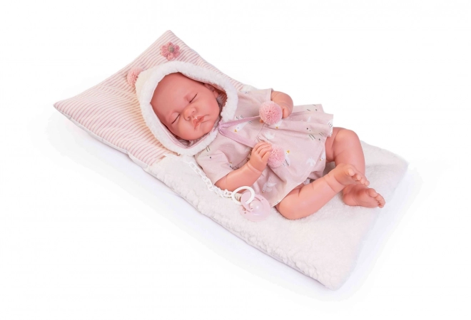 Luna - realistische schlafende Babypuppe mit weichem Stoffkörper - 42 cm