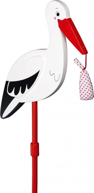 Holzdeko Storch mit Bündel von Goki