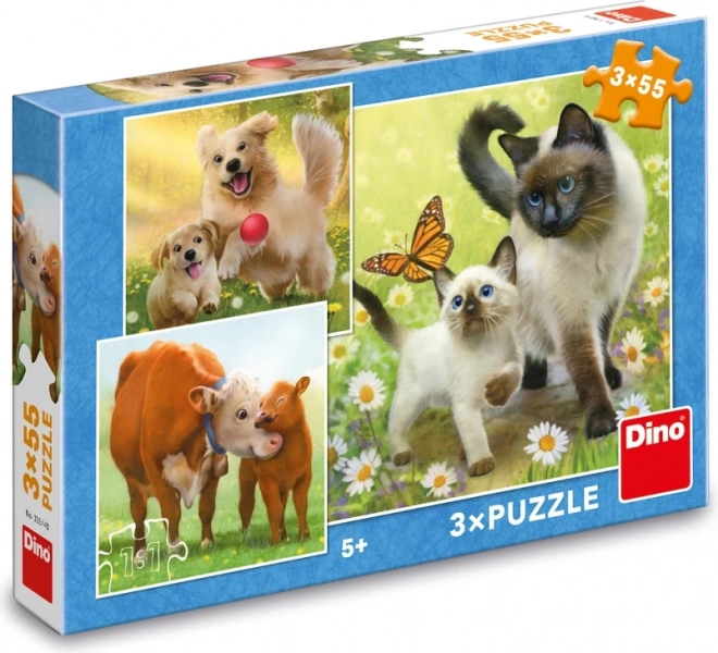 Dino Puzzle Familie 3x55 Teile
