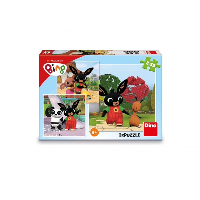 Dino Puzzle Bing spielt 3x55 Teile