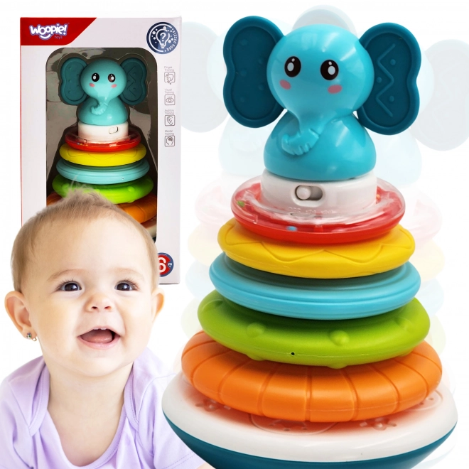 Interaktive Elefanten Stapelpyramide für Babys