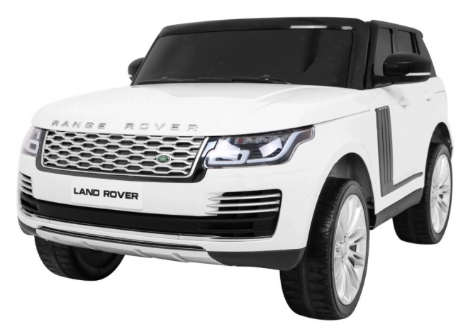 Range Rover HSE 2-Sitzer Kinderauto weiß + Fernsteuerung + 5-Punkt-Gurte + Audiopanel + LED-Diode