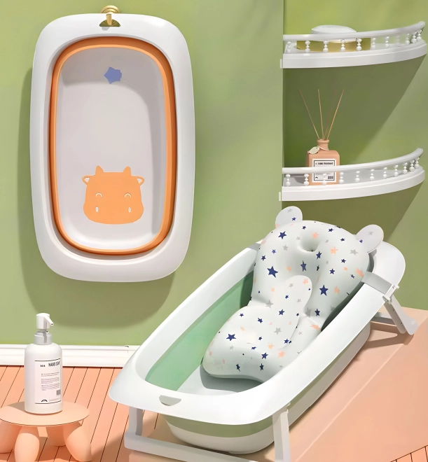 Zusammenklappbare Babybadewanne mit Entleerungssystem - ECOTOYS Grün