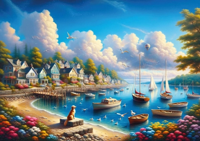 Puzzle Hafen voller Segelboote 260 Teile