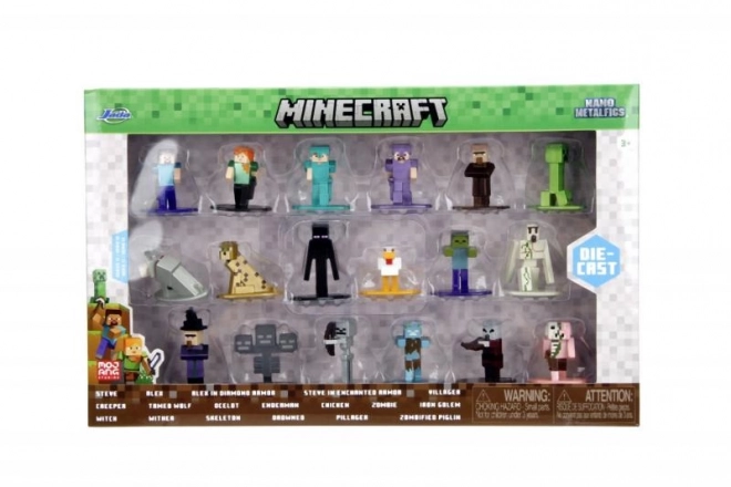 Minecraft Sammelfiguren aus Metall 18er-Set