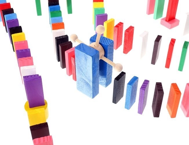 Buntstift-Holzdomino-Set für Kinder