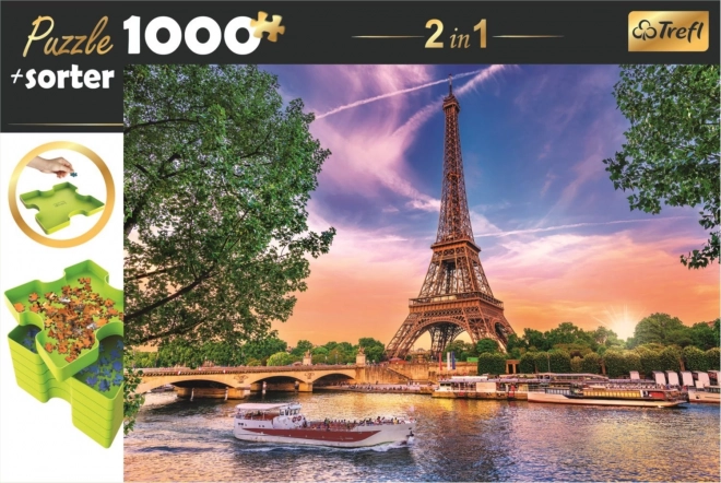 Trefl Puzzle mit Sortierer 2-in-1 Eiffelturm Paris 1000 Teile