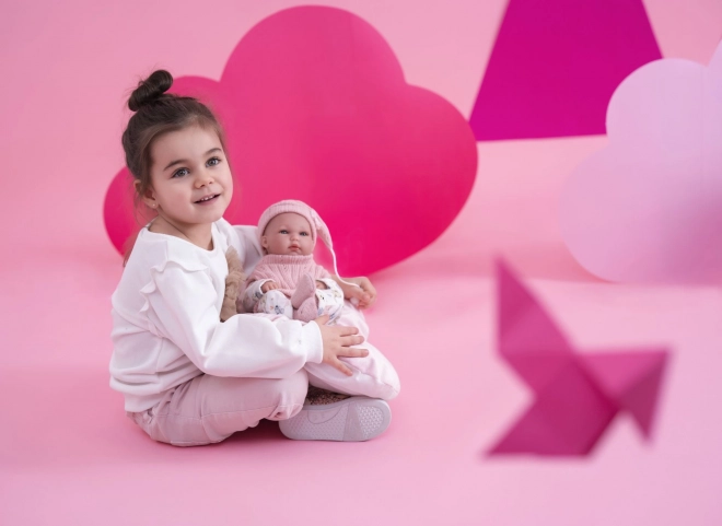 Realistische Babypuppe MÄDCHEN mit Vollvinylkörper 35 cm
