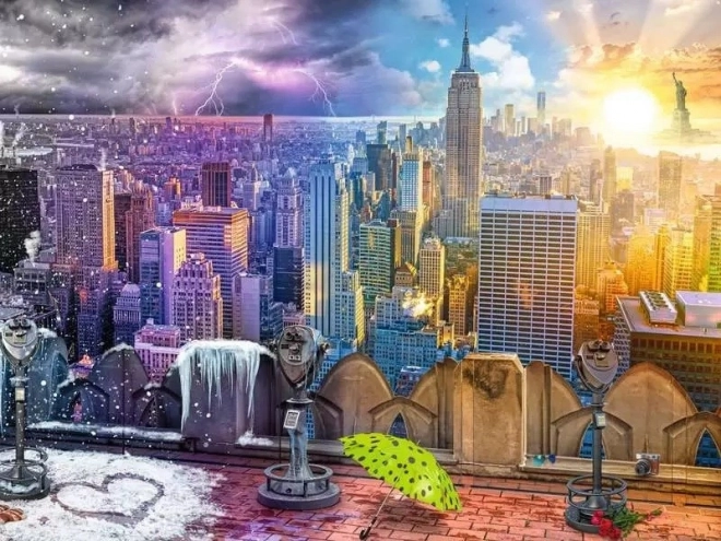 Puzzle 1500 Teile - New York im Sommer und Winter